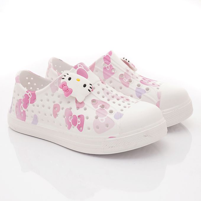 HELLO KITTY - HELLO KITTY-印花洞洞休閒便鞋-823627白(中小童段)-休閒鞋-白