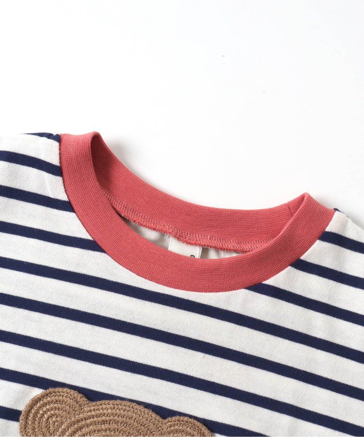 日本 apres les cours - 超萌小熊聯名特色刺繡短袖上衣-海軍熊-黃