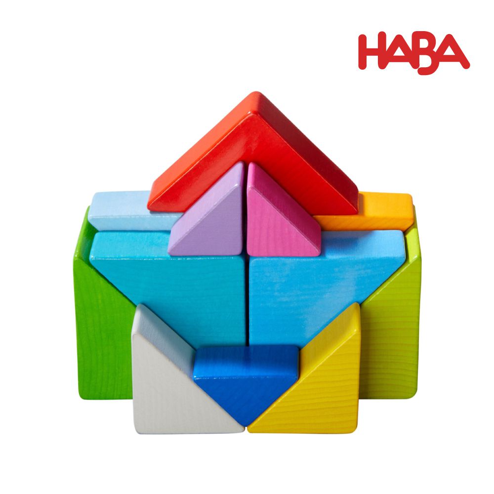 德國HABA - 3D邏輯積木-三角立方｜媽咪愛