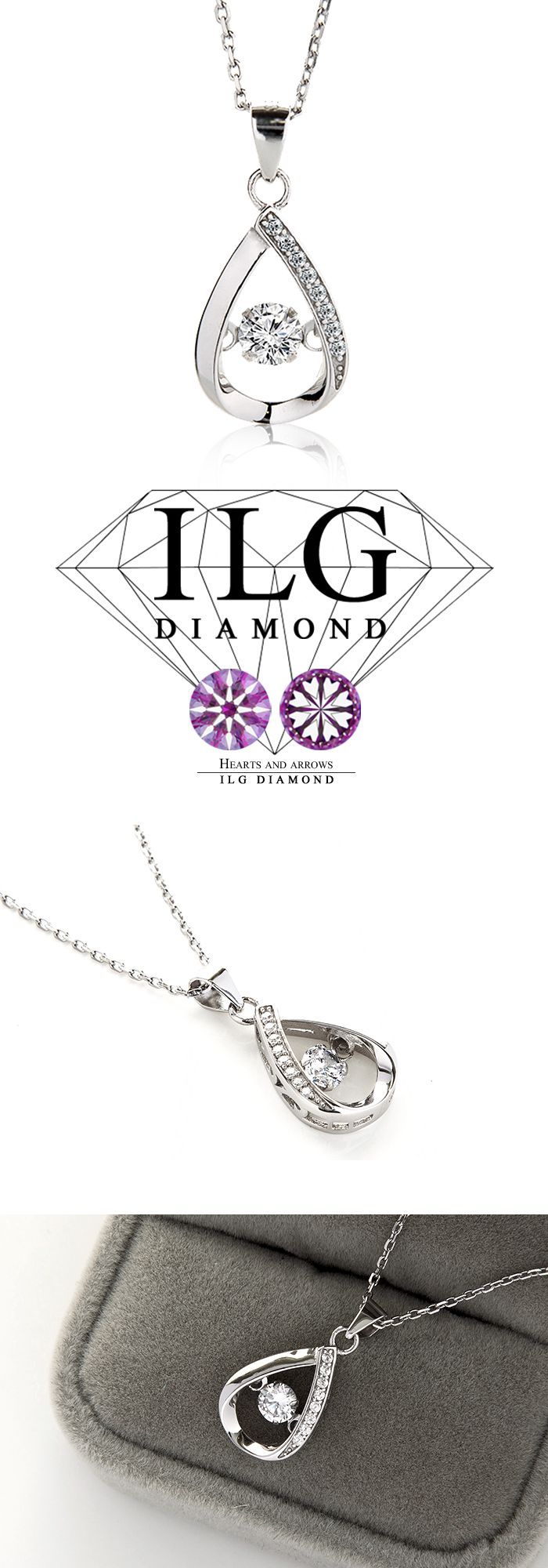 美國ILG鑽飾 - 跳舞系列-舞動之星款 項鍊-鑽飾第一品牌 唯一永久保固鑽體的名譽商家 【NC160】-加贈高級珠寶級絨布盒1個-s925純銀外層電鍍頂級白K金，可戴著洗澡