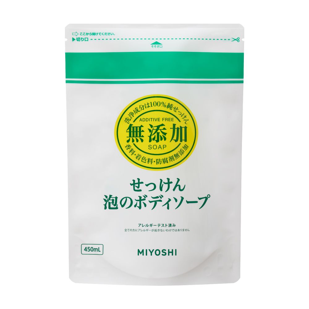 日本 MIYOSHI 無添加 - 無添加泡沫沐浴乳補充包-450ml