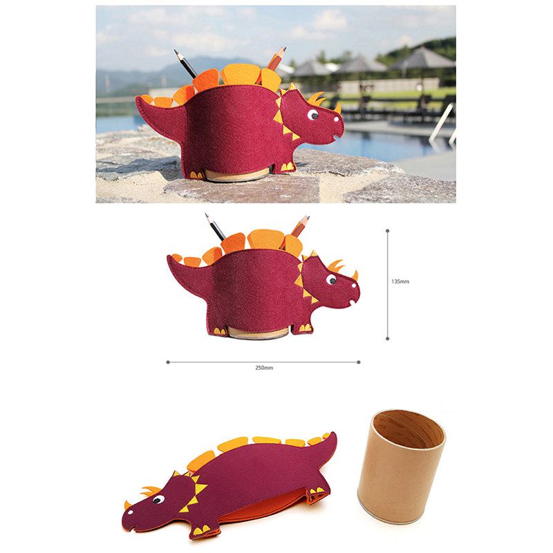 正韓Hello HiZoo - 純手工製恐龍造型質感收納筆筒 (收納筒/萬用筆筒/多功能筆筒)-劍龍