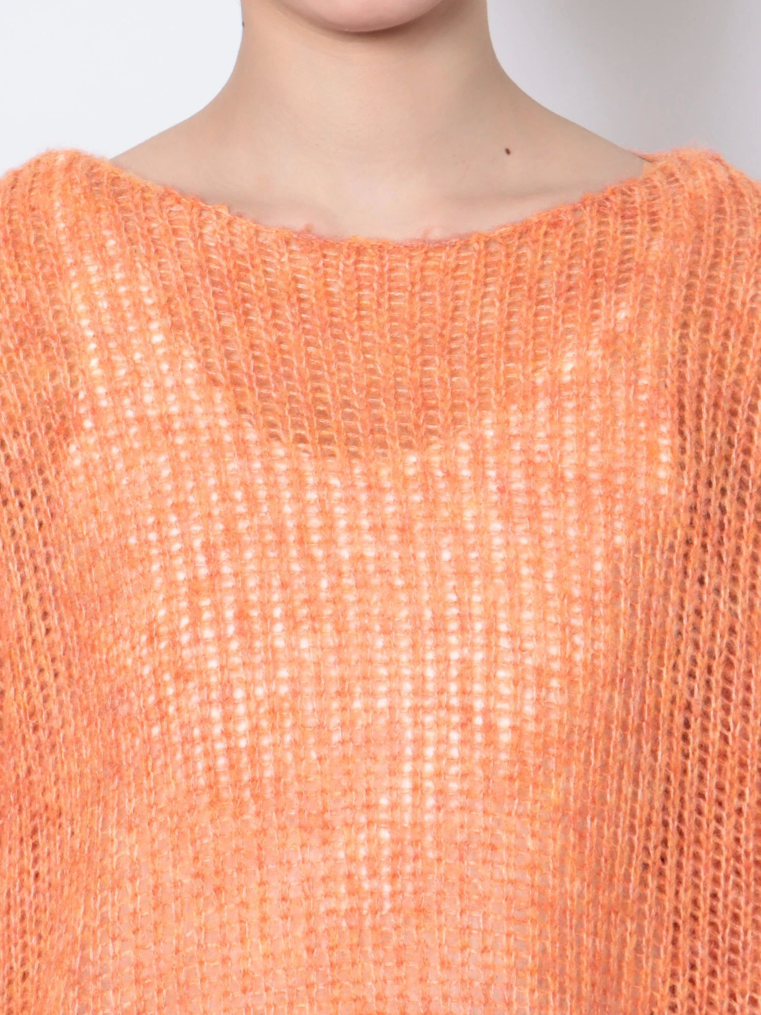 日本 Ungrid - 質感鉤針落肩針織上衣-淺灰 (F)