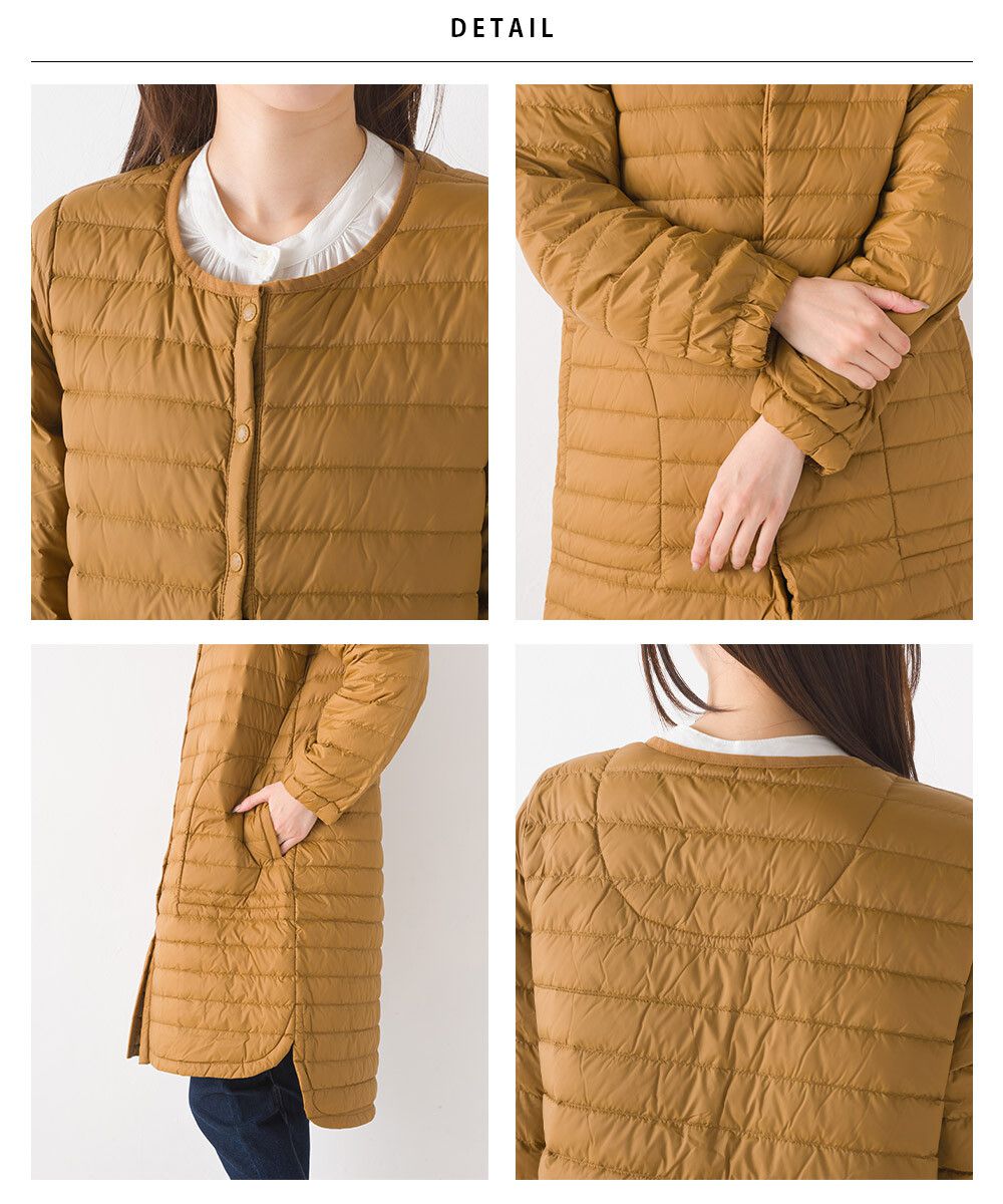 日本 OMNES - 90%羽絨 超保暖輕量長版羽絨外套-深藍-3950