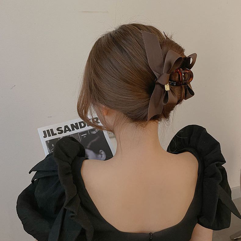 優雅大蝴蝶結抓夾-經典全黑