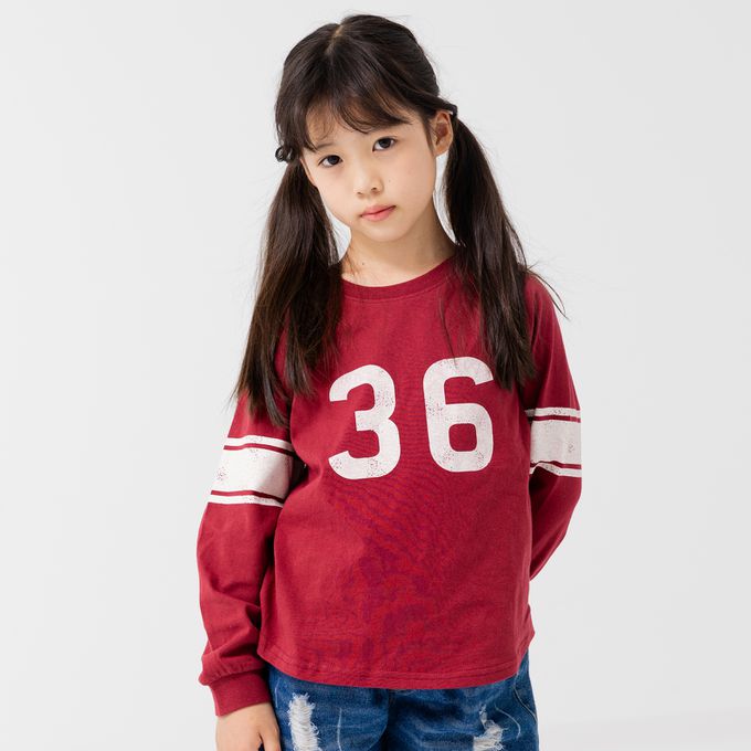 日本 Chil2 - 100%棉 百搭長袖上衣-數字36-黃