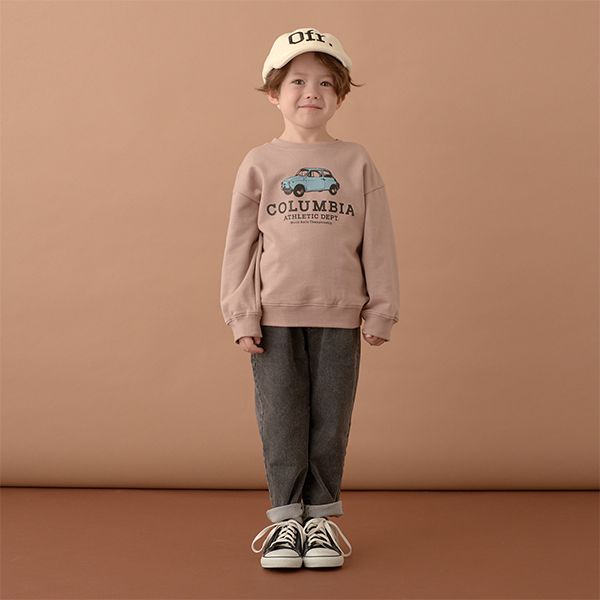 日本 b-ROOM - [推薦]不易起毛球長袖上衣-恐龍-炭灰