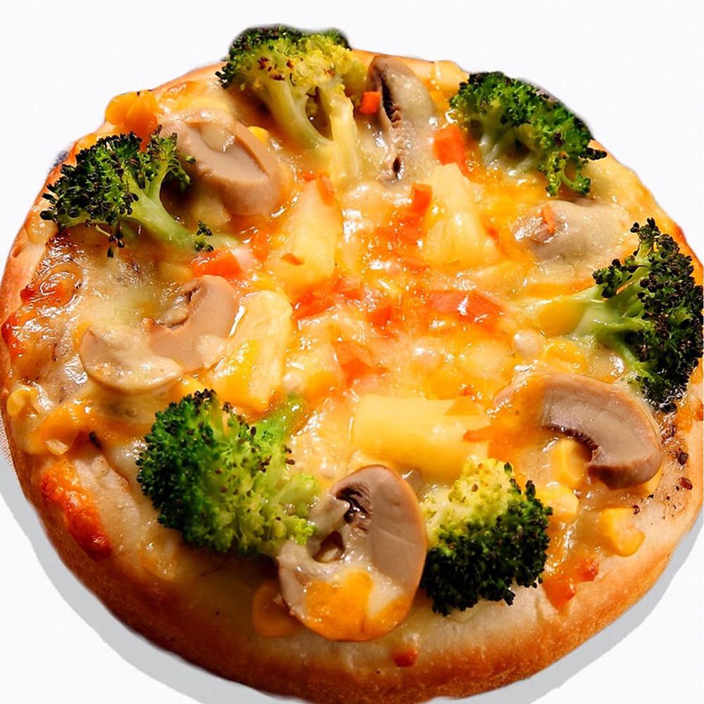 瑪莉屋口袋比薩 - 【椰菜鮮菇披薩】薄皮/奶素/餅皮無洋蔥