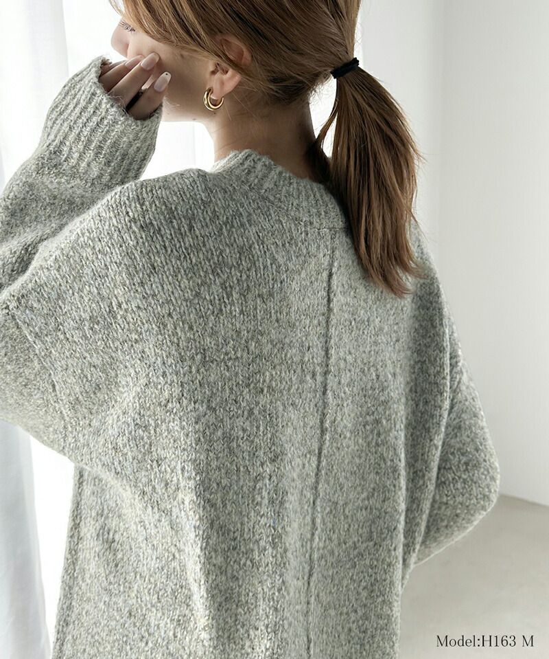 日本 Classical Elf - Java聯名 溫柔感羊毛混紡針織上衣-灰棕