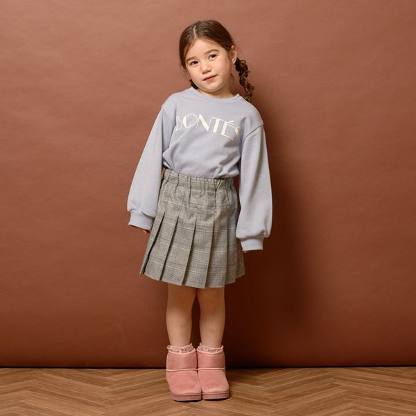 日本 Lycee mine - 學院風百摺格子裙-黃綠系