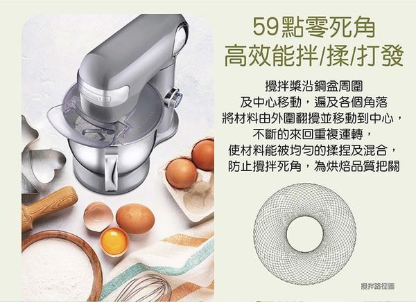 Cuisinart 美膳雅 - 12段速桌上型抬頭式攪拌機-SM-50BCTW