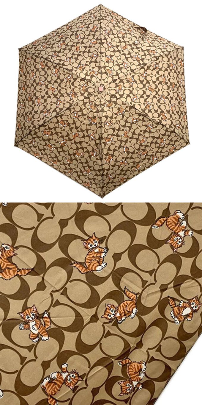 COACH - 滿版LOGO印花折疊傘 (貓咪)