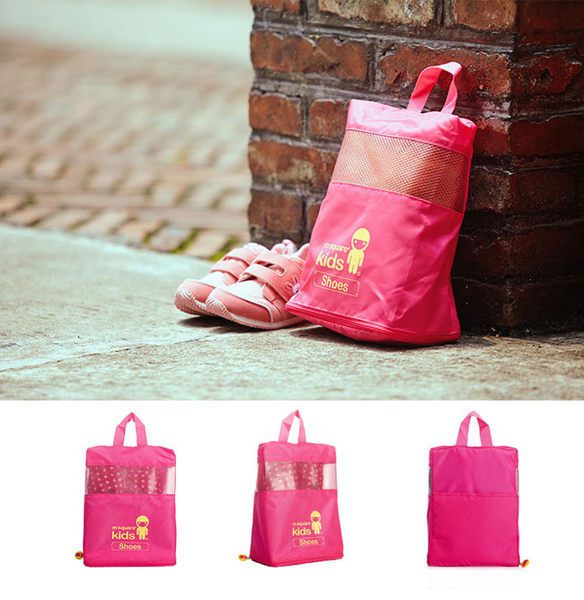 m square - kids 兒童鞋袋-螢光粉