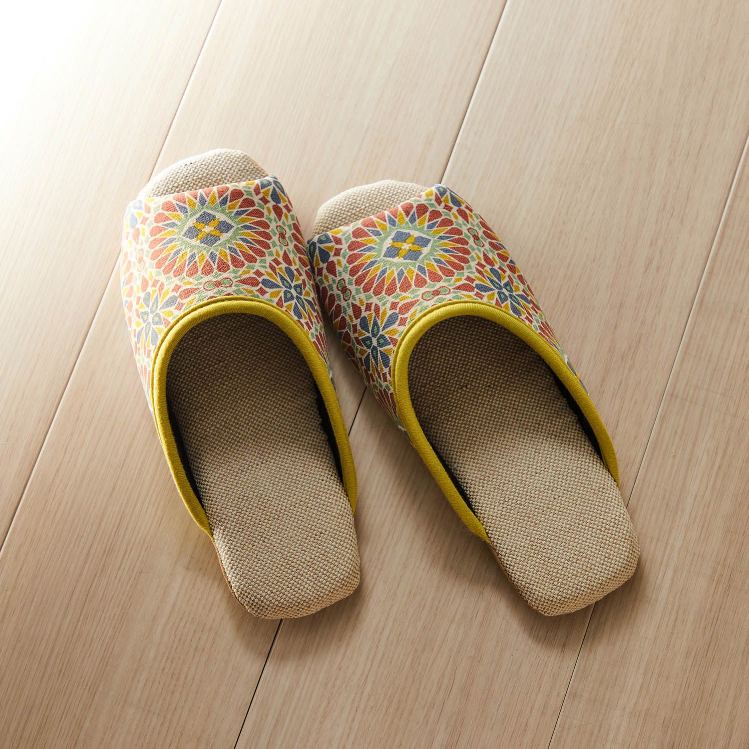 日本千趣會 - 時尚花樣可機洗室內拖鞋-花草-紫紅系 (M(23-25cm))