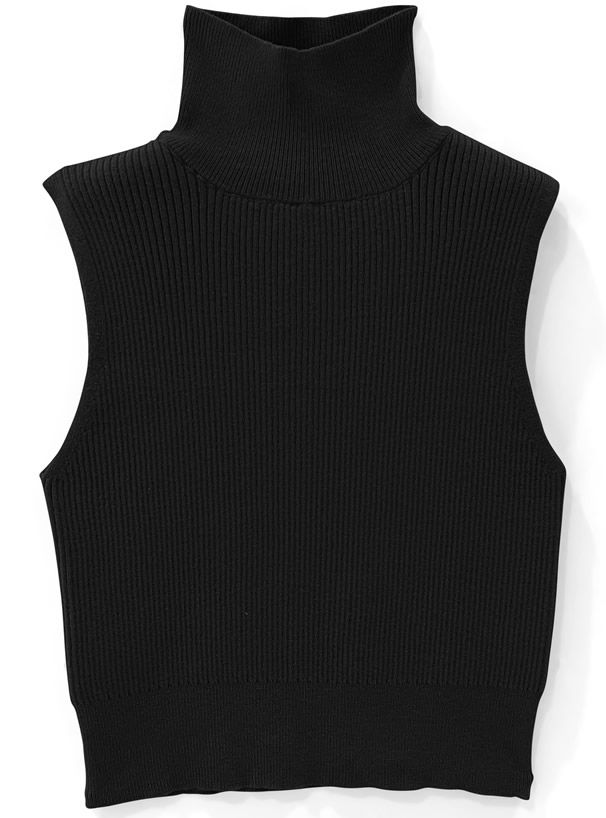 日本 GRL - 顯瘦高領針織背心/無袖上衣-春櫻粉