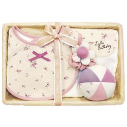 akachan honpo - 新生兒禮盒-小花手腕帶組 (【圍兜】60~70cm)-日本製