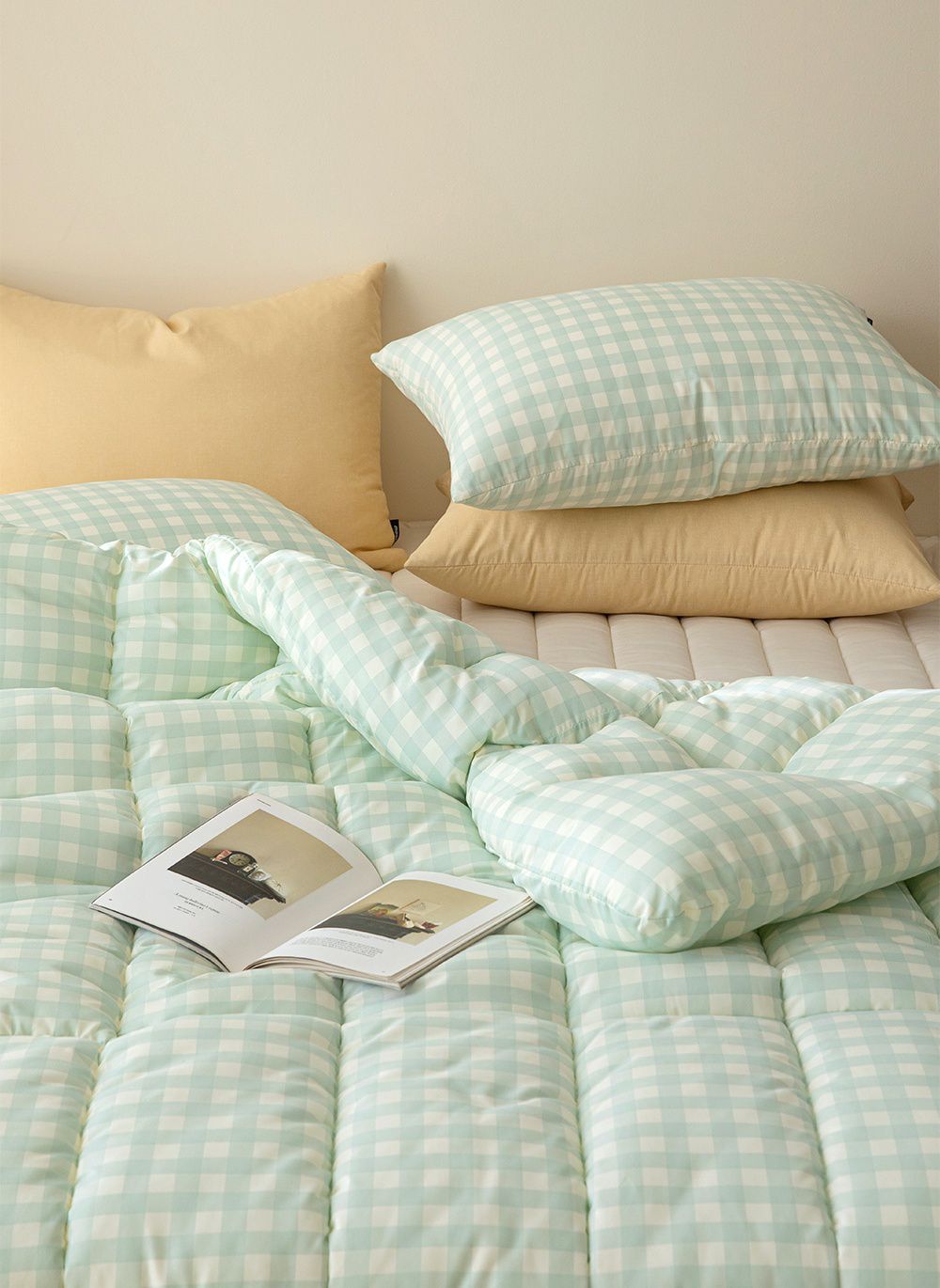 韓國 Maatila - 可水洗超細纖維桃皮感四季被-綠茶鬆餅