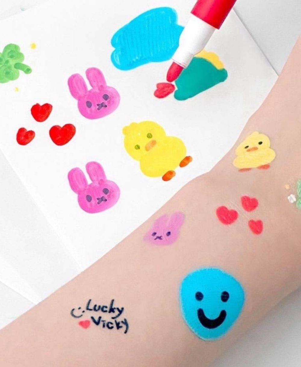 韓國手繪紋身貼貼樂創作組(8色) (1入組)