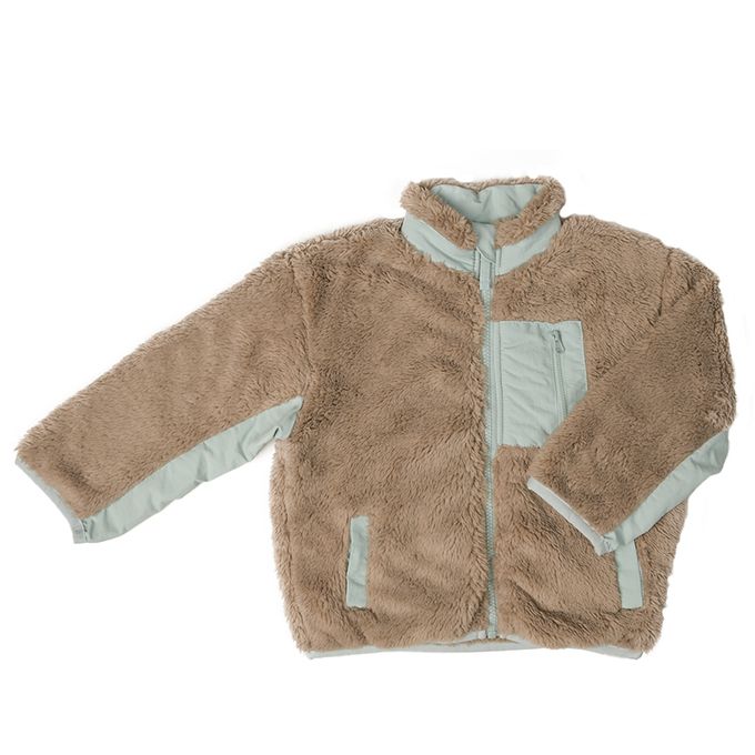 akachan honpo - 刷毛外套-淺卡其色