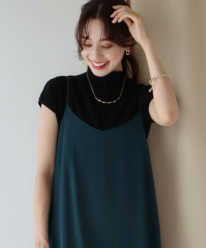 日本 BLUE EAST - 楊柳飄逸細肩帶洋裝-深灰 (M(Free))