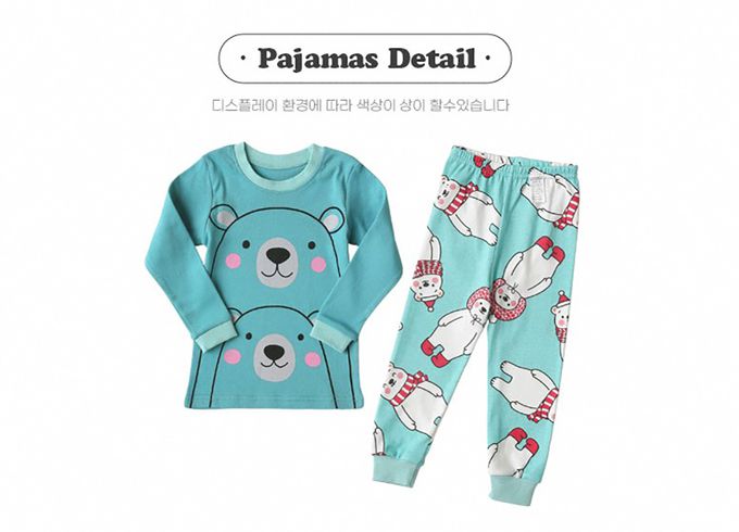 正韓 Puco - 超優質嬰幼兒/兒童長袖100% 有機純棉家居服/睡衣-抱抱北極熊