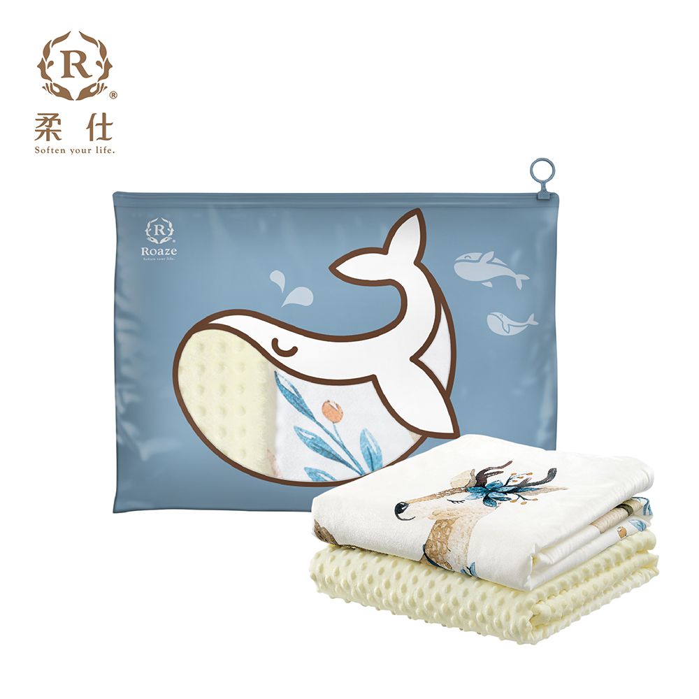 【Roaze】舒眠豆毯 (厚)-優雅花鹿 袋裝