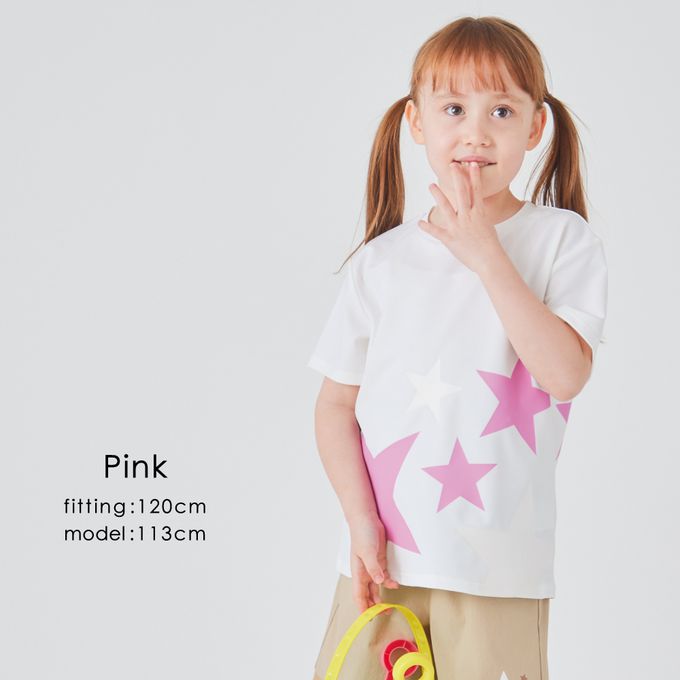 日本 evercloset - 速乾抗UV 神奇變色星星T恤-水藍