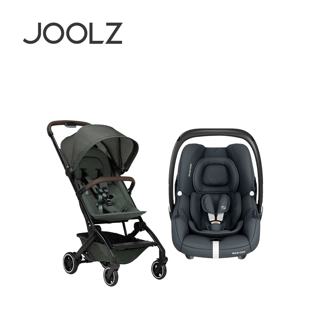 荷蘭 Aer+空氣旅行嬰兒推車+MAXI-COSI 荷蘭 CabrioFix-i-Size (Tinca) 新生兒提籃(0-18m)+結合器-推車(麥笛綠)+提籃(深鈦灰)
