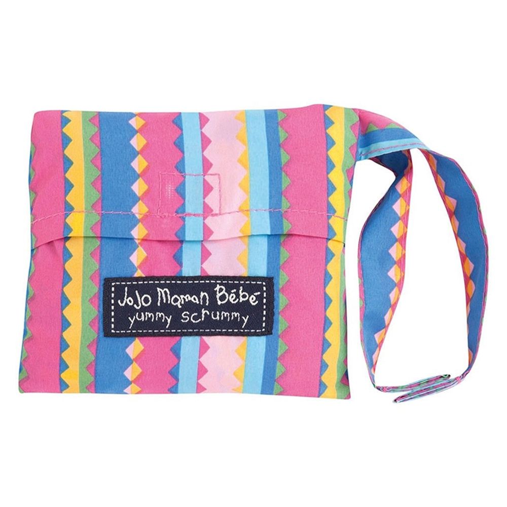 英國 JoJo Maman BeBe - 可攜帶式口袋組寶寶安全餐椅套-粉色條紋