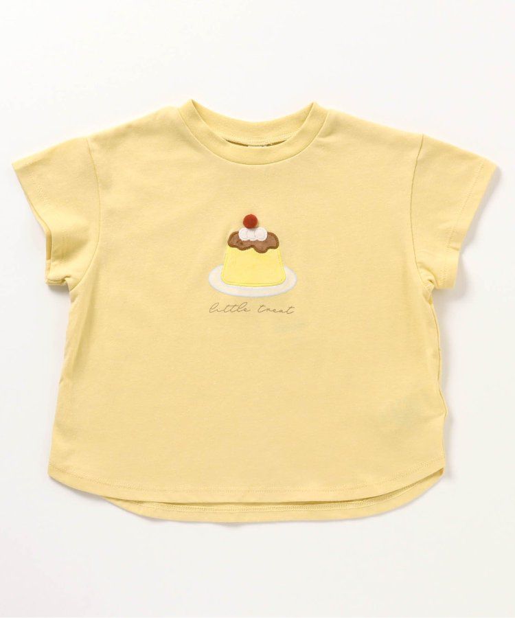 日本 apres les cours - 立體刺繡印花短袖上衣-冰棒-袖撞色