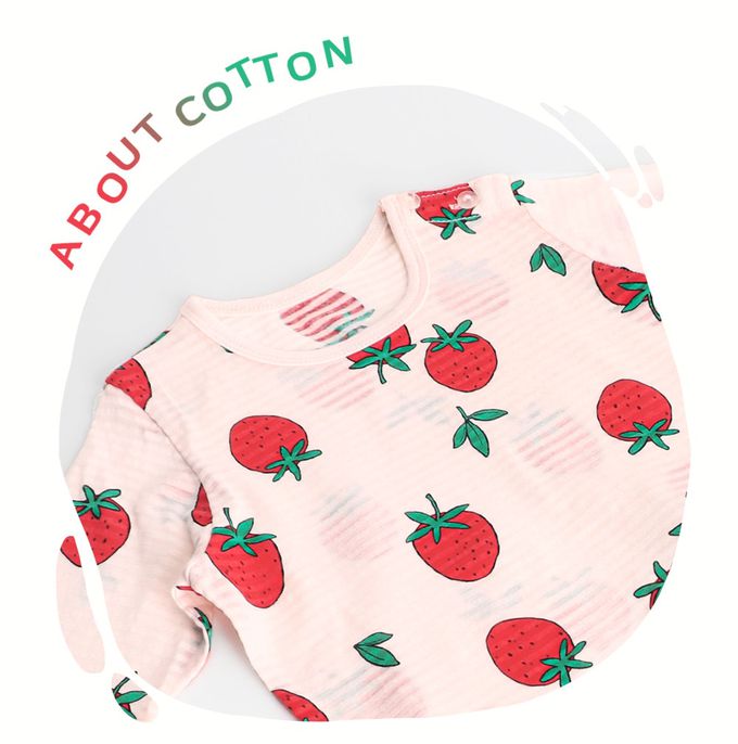 韓國 Mellisse - 韓製輕薄透氣7分袖家居服(無螢光棉)-草莓