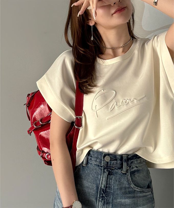 日本 Classical Elf - Java 低調logo印花寬短袖上衣-炭灰