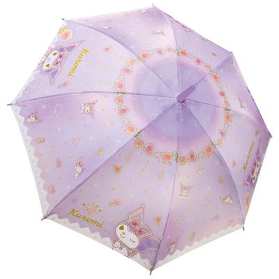 日本 J'S PLANNING - 超人氣角色兒童直傘-卡通人物酷洛米-花朵紫 (55cm)