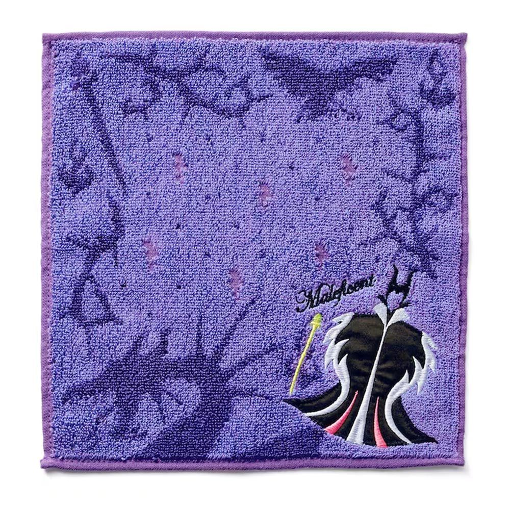 日本千趣會 - 迪士尼純棉刺繡方巾/小手帕-壞皇后系列-黑魔女 (25×25cm)