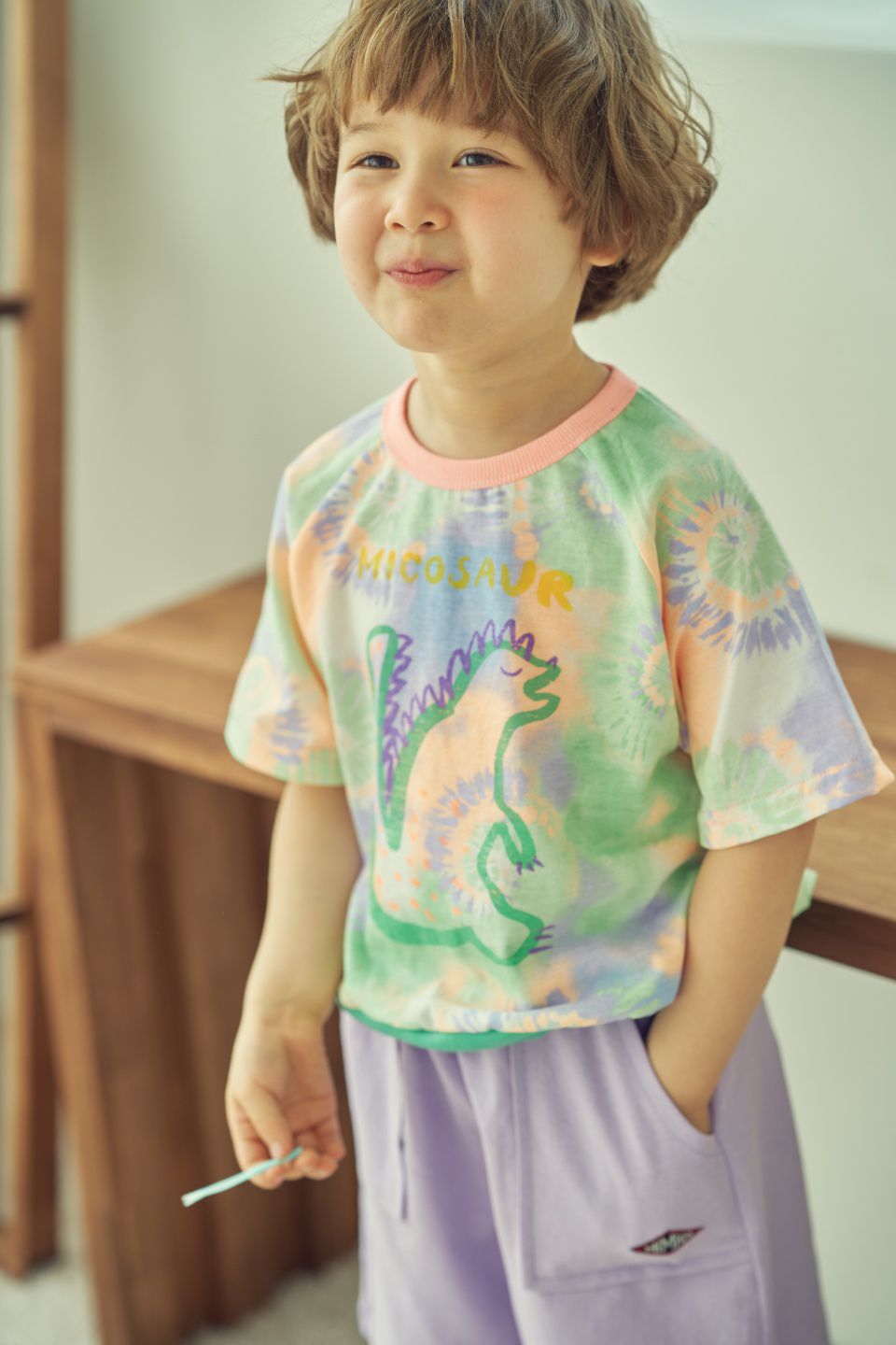 韓國 Mimico - 大口袋舒適純棉寬褲-粉紅