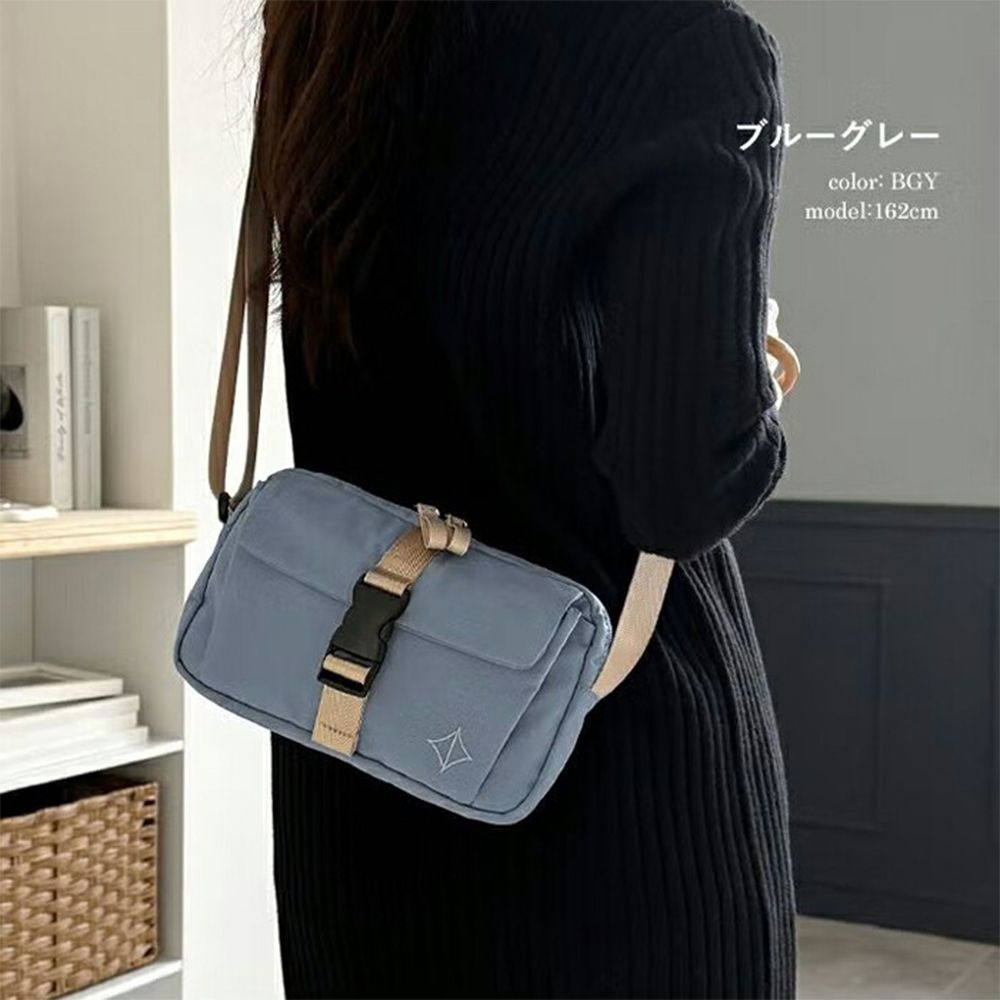 旅行系列 輕量防潑水皮夾功能側背包-藍