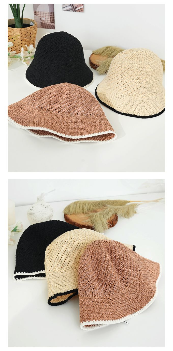 韓國 Soo&Soo - 基本百搭款編織漁夫帽-米杏