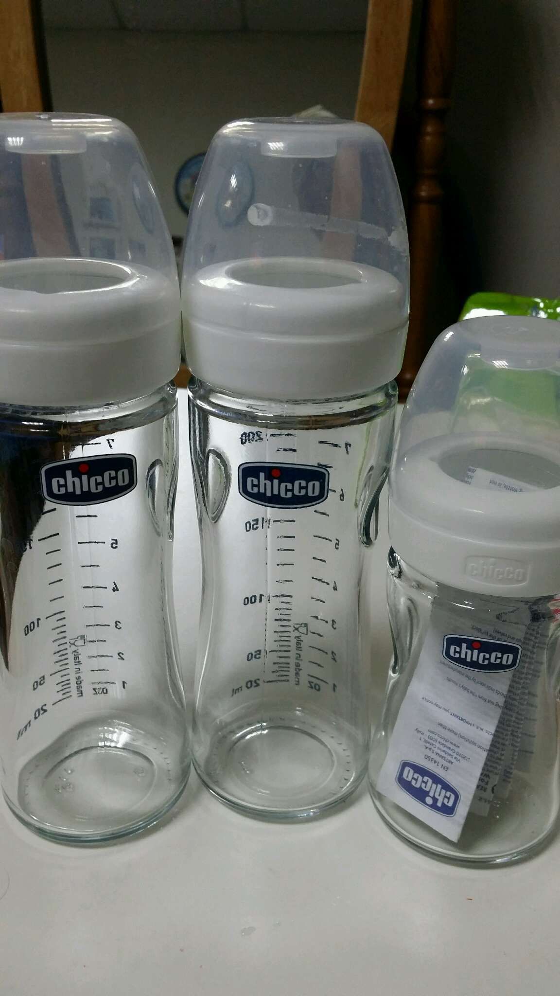 Chicco玻璃奶瓶240ml×2,150ml×1