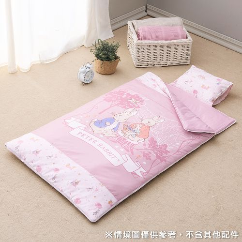 悅讀比得兔兩件式睡袋/小朋友睡袋/兒童睡袋/幼兒園睡袋 (睡袋、涼被內胎、提袋)-粉色