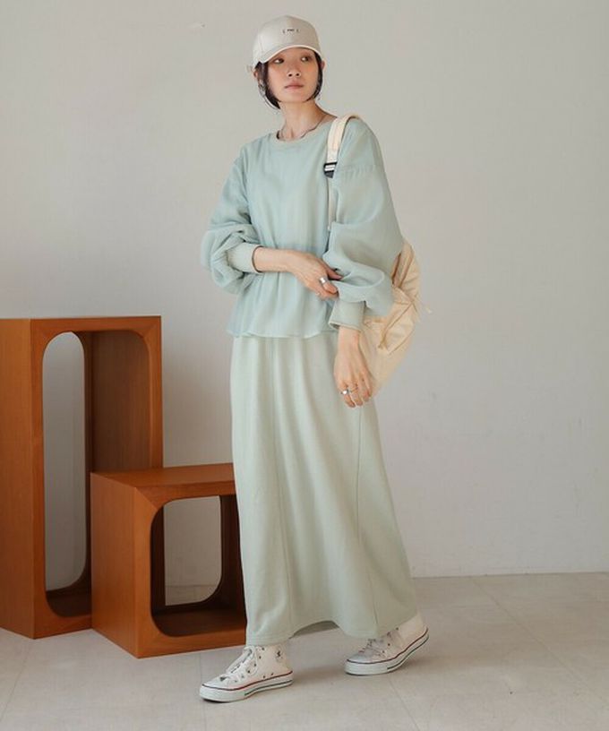 日本 Bab - [穿搭上手]薄紗層次運動風長袖洋裝-黑