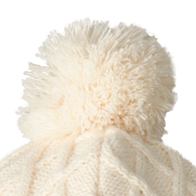 akachan honpo - 冬季針織帽-刺繡-象牙白色
