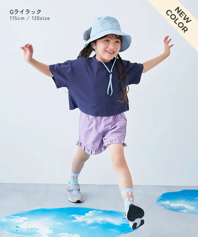 日本 devirock - 水陸二用 可愛荷葉邊玩水短褲-櫻桃粉