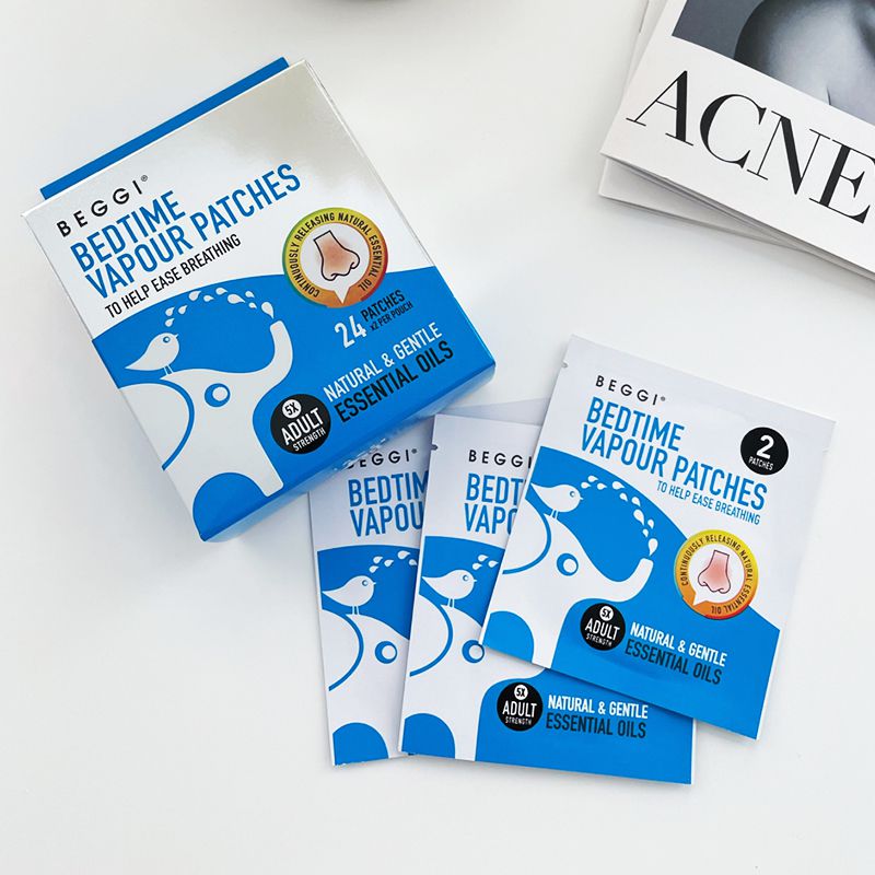 紐西蘭 BEGGI - 精油通鼻貼-大人款 (內附12小包)-共24片/盒