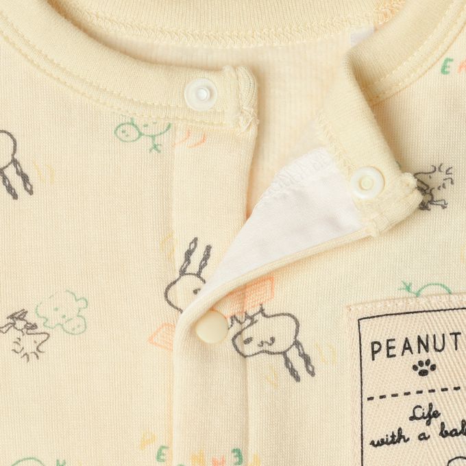 akachan honpo - 長袖兔裝-史努比與雪人-奶油色