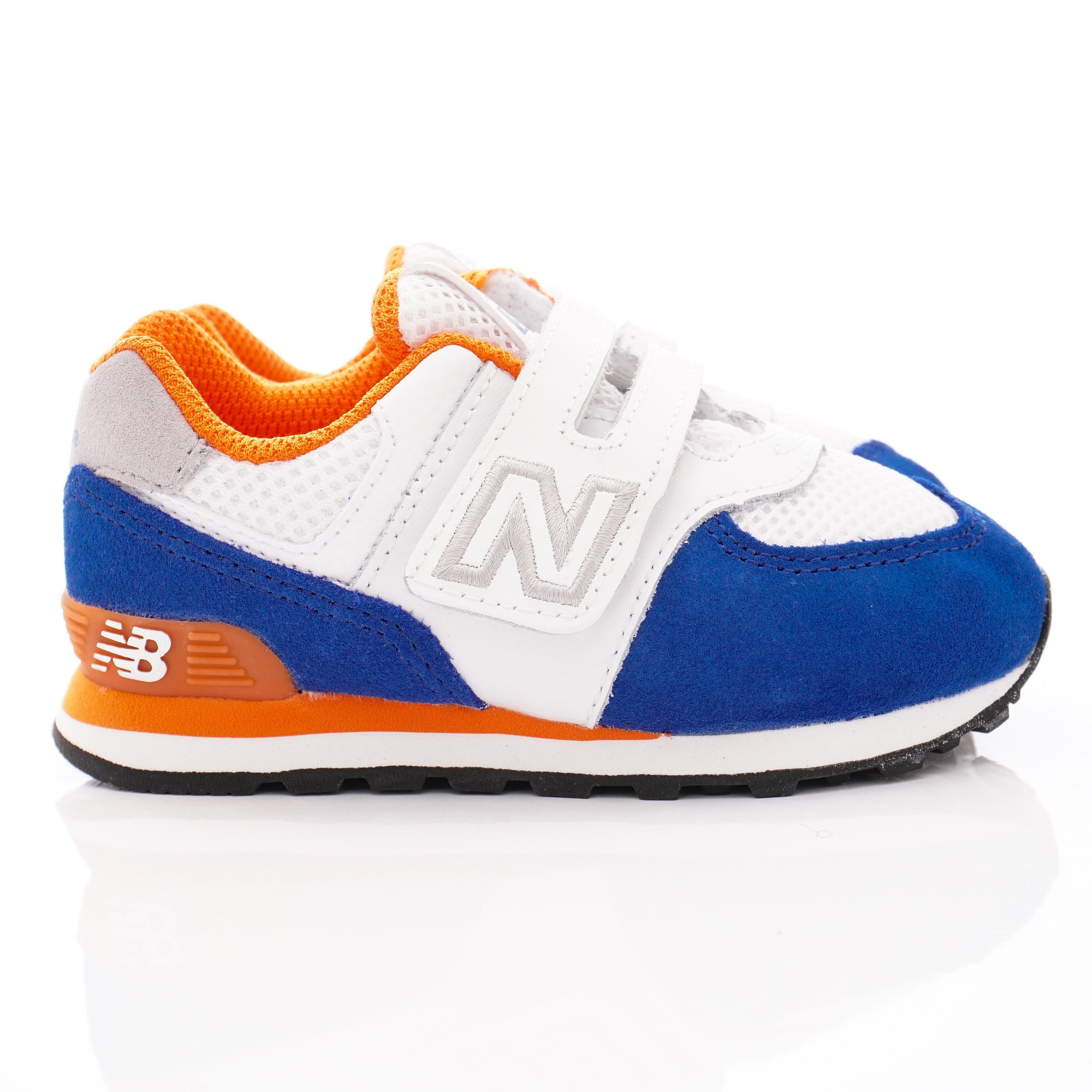 New Balance - New Balance慢跑鞋-574機能慢跑款(中小童段)-白藍橘