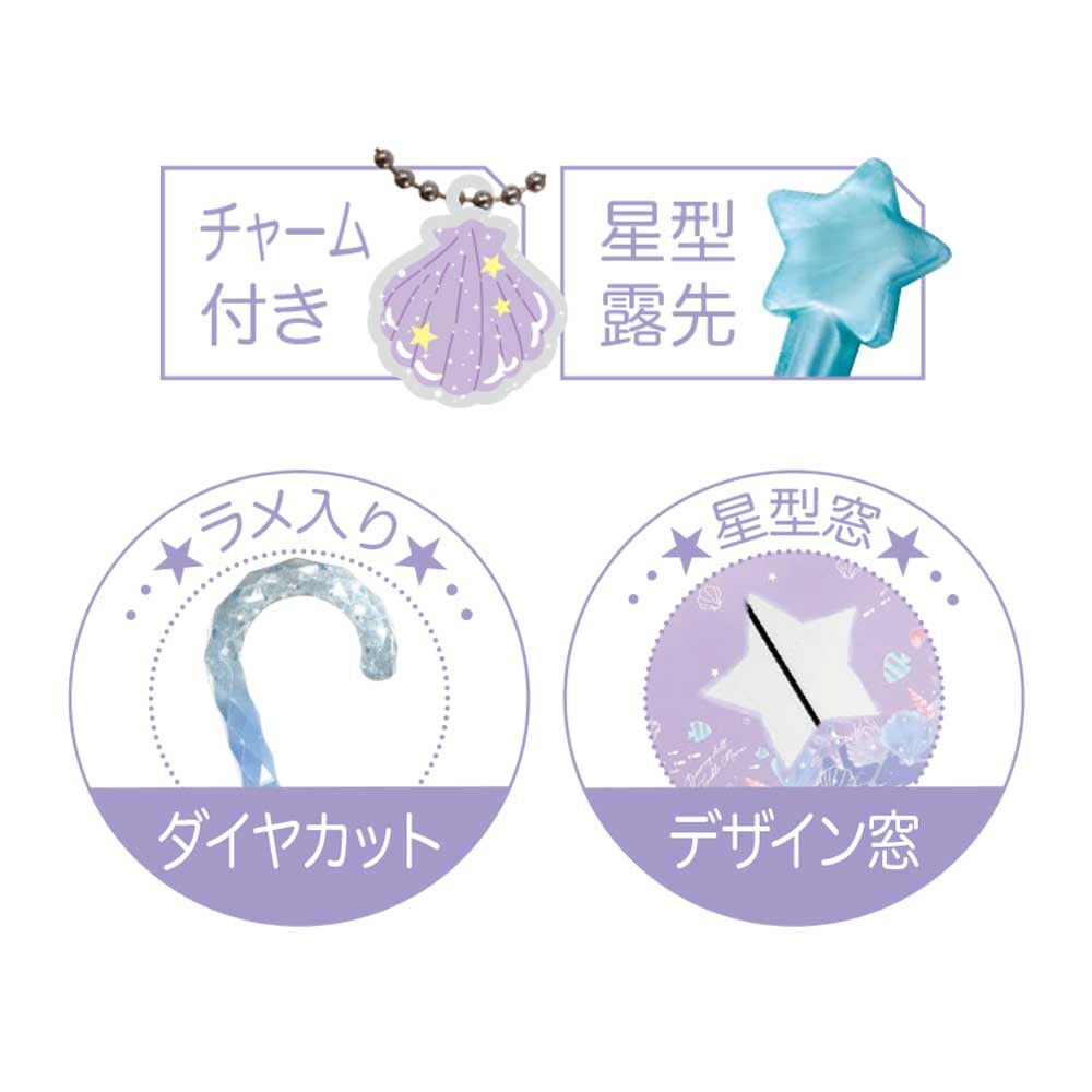 日本中谷 - 透明窗設計兒童雨傘/直傘-夢幻海洋-水藍 (55cm(身高130cm以上))