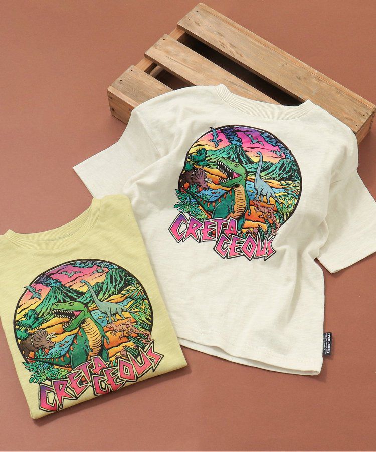 日本 BREEZE - 聯名款 衝浪風恐龍印花短袖上衣-白