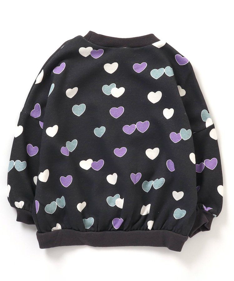 日本 BREEZE - 滿版印花裏毛長袖上衣-蘋果-焦糖