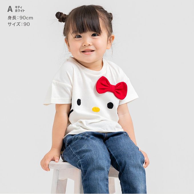 日本 Chil2 - 聯名款 100%純棉短袖上衣-卡通人物凱蒂貓-粉紅