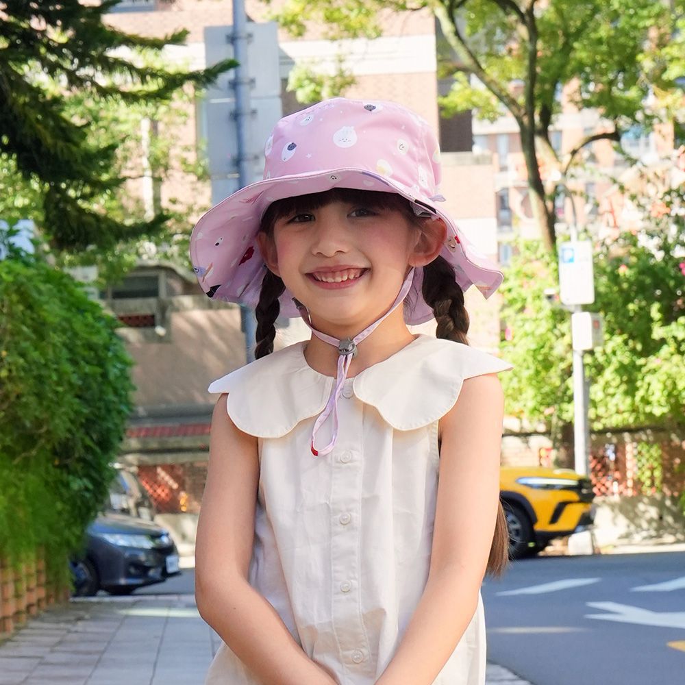 Brille Brille 兒童防曬雙面帽(鬆緊版)-萌包咬一口-禮盒包裝、頭圍46-56cm (3-10歲)
